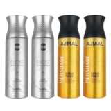 Ajmal 2 Evoke Silver Edition For Him For Men And 2 Persuade For Men & Women Deodorants Each 200Ml Combo Pack Of 4 (Total 800Ml)
