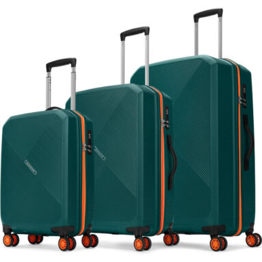 Aristocrat Apex Hard Side Polypropylene Luggage | Trolley Bag With Combination Lock Cabin & Check-In Set 8 Wheels – 31 Inch