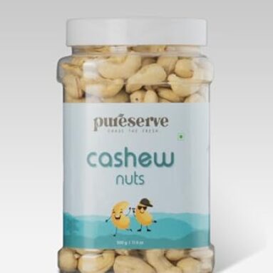Pureserve Premium Whole Cashews 500G – Super Crunchy & Naturally Sweet | Rich In Protein & Healthy Fats | Ideal For Snacking, Cooking & Gifting | Vegan & Gluten-Free
