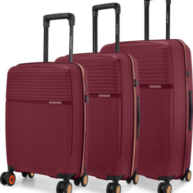 Nasher Miles Phuket Luggage Set 3 (S, M, L) Travel Trolley With Wet Pouch & Shoe Bag Cabin & Check-In Set 8 Wheels – 28 Inch