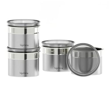 Lifelong Kitchen Storage Canisters (Set Of 4) |See Through Lid | 500 Ml Each | Llcan04