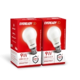 Eveready 9W Led Bulb, Cool Day Light (6500K), B22 Base, Energy-Efficient, 4Kv Surge Protection, Long-Lasting Durability – Pack Of 2