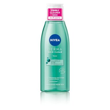 Nivea Derma Skin Clear Toner (200Ml), Cleansing And Hydrating, Salicylic Acid Toner Enriched With Niacinamide To Rebalance And Remove Impurities, For Blemish-Prone Skin