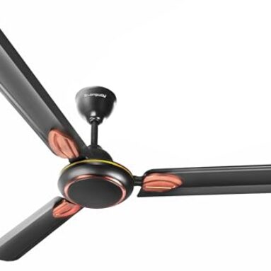 Longway Kiger P1 1200 Mm/48 Inch Ultra High Speed 3 Blade Anti-Dust Decorative Star Rated Ceiling Fan (Smoked Brown, Pack Of 1).