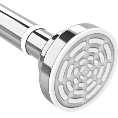 Story@Home Stainless Steel (80 Cm To 140 Cm) Extendable Shower Curtain Tension Rod Non-Drilling Anti-Skid Spring Pull Rod, Silver
