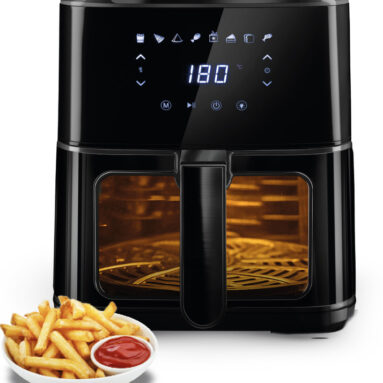 Kent Ultra Digital Air Fryer 4.5L Bake, Grill & Roast Up To 80% Less Oil Usage 8 Preset Menurapid Heat Circulation Digital Display & Touch Control Panel Glass Window With In Built Light Air Fryer(4.5 L)