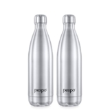 Pexpo Electro Hot & Cold Isi Certified Flask | Stainless Steel Water Bottle – 750Ml Silver, Pack Of 2 | 2 Years Warranty | Office Bottle | Workout | Travelling | Home | Adults & Kids