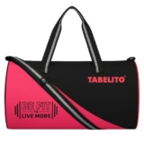 Fit-Go Duffle Sports Travel Gym Bag 30 Litre Water-Resistant Shoulder Strap Bags For Men & Women (Pink+Black)