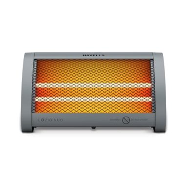 Havells Cozio Nuo Room Heater| Dual Heat Setting 400/800 Watt| Dual Quartz Heating Rods| Silent Operation| Tip Over Protection| Fire Retardant Material| Anti Rust Reflector| 2 Year Warranty(Grey)