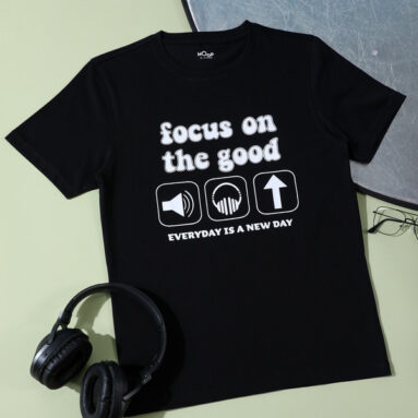 Hoop Boys Printed Pure Cotton Regular T Shirt(Black, Pack Of 1)