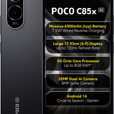 POCO C85x (Elite Black, 64 GB)(4 GB RAM)