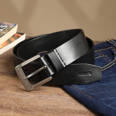 Levi’S Men Casual Black Genuine Leather Belt