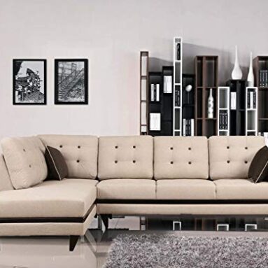 Hometown Garcia Fabric Lounger In Beige Colour