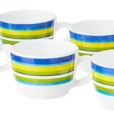 Larah By Borosil Vienna Opalware Cup Set Of 6 Pcs | Tea/Coffee Cups 140 Ml | Microwave & Dishwasher Safe | Bone-Ash Free | Crockery Set Ideal For Daily Use & Gifting, White