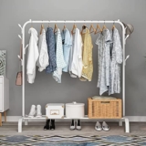 Owme Portable Collapsible Wardrobe Clothes Organizer – 1 Shelf Foldable Metal Clothing Stand With Large Hanging Space And Bottom Shelf For Shoes, Boxes & Accessories – White
