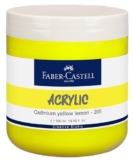 Faber-Castell Creative Studio Acrylic 500ML JAR – Cadmium Yellow Lemon 205