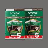 Streax Insta Shampoo Hair Colour For Women And Men, Dark Brown – Pack Of 5 Combo Pack(1 Items In The Set)