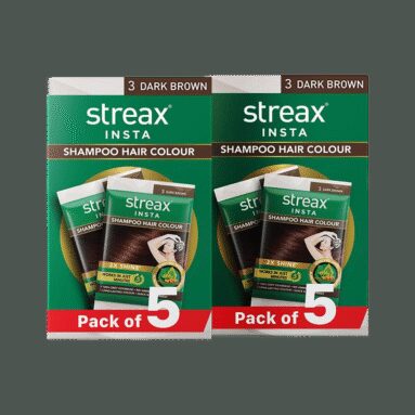 Streax Insta Shampoo Hair Colour For Women And Men, Dark Brown – Pack Of 5 Combo Pack(1 Items In The Set)