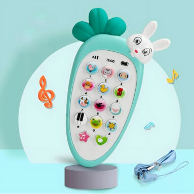 joymax Rabbit Musical Phone Toy for Kids | Light & Sound Learning Toy | Educational Toy(Green)