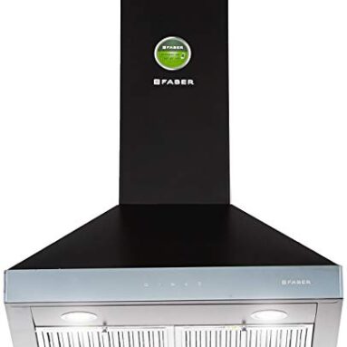 Faber 60 Cm 1095 M³/Hr Pyramid Kitchen Chimney (Hood Topaz Smart 3D T2S2 Bk Tc Ltw 60, Baffle Filter, Touch Control, Black)