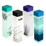 Aquaware Frosty Plastic Food Grade Fridge Square Bottle Gift Set(4 Pieces,1L,Labelled Floral Design), 950 Milliliter