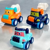 Stylbase Friction Powered Pull Back Vehicles For Kids Toys | Unbreakable Bulldozer Construction Truck Dumper Toys For Kids | Push And Go Toy Set For Boys & Girls 3+ Years (Pack Of 3)