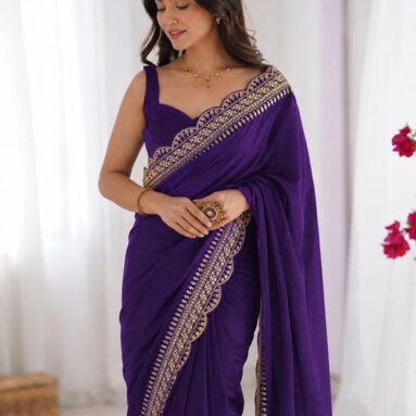 Kridhrish Clothing Embroidered Bollywood Art Silk Saree(Multicolor)