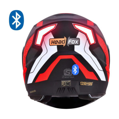 Headfox N2 Air 7 Smart Bluetooth Waterproof | Music | Gps | Calls | Voice Asst. Road Dv Motorsports Helmet(Red, Black)