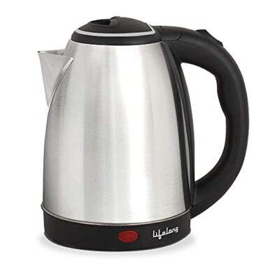 Lifelong Isi Certified Electric Kettle 1.5L With Stainless Steel Body, Easy And Fast Boiling Of Water For Instant Noodles, Soup, Tea Etc. (1 Year Manufacturer’S Warranty, Silver, Llek15) 1500 W