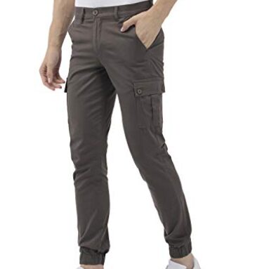 The Indian Garage Co Men’S Slim Casual Pants (0419-Cargo02-02- Grey_34)