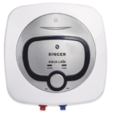 Singer Aqua Lava 15 L Glass Line Storage Water Heater (Geyser) | With Free Inlet & Outlet Pipe | 5 Star Energy Saving | 2000W Heating | 8 Bar Pressure | 5-Level Safety | Isi Certified | White & Silver