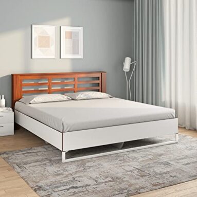 Nilkamal Maple Meta Without Storage | 1 Year Warranty Engineered Wood Queen Bed (Finish Color – White, Delivery Condition – Knock Down)