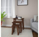 @Home By Nilkamal Presto Nest Table (Walnut, Set Of 3)