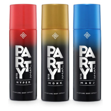 Riya Party Wear Mauj, Monk & Hyper Deodorant | Set Of 3 | 200 Ml Each |Skin Friendly Body Spray  –  For Men(600 Ml, Pack Of 3)