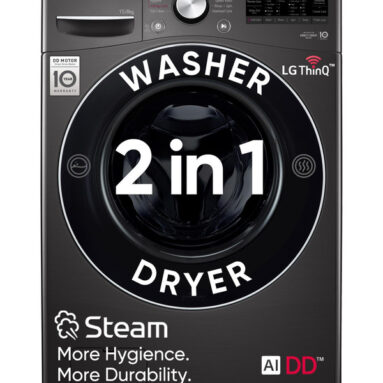Lg 15/8 Kg Washer With Dryer Fully Automatic Front Load Washer Dryer With Ai Direct Drive Technology, Wi-Fi Enabled, Allergy Removal With Steam & Turbo Wash Ready To Wear Clothes With In-Built Heater Black(Fhd1508Stb)