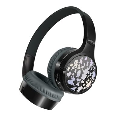 Belkin X Disney, Special Disney 100 Mickey & Friends Edition, Safe Wireless On Ear Kids Headphones With Mic, 30 Hours Playtime – Black