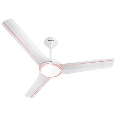 Havells Trinity Underlight 1200Mm 1 Star Energy Saving Ceiling Fan (Pearl White Lt Copper, Pack Of 1)
