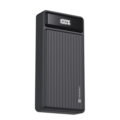 Portronics Luxcell B 20K Advanced 20000 Mah Power Bank With 22.5W Max Output, Led Battery Display, 22.5W Mach Usb-A , 20W Type C Pd Output, Type C Input, Wake Up Button, Black