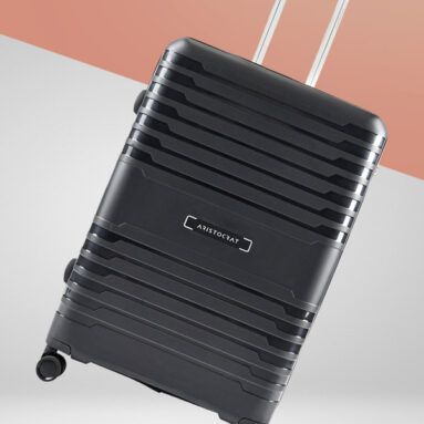 Aristocrat 8W Strolly Large 360 Black Check-In Suitcase 8 Wheels – 20 Inch