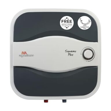 Rr Signature Supremo Plus 25L Storage Water Heater |Glass Line Tank|8 Bar, High Rise Buildings |2 Yr Warranty On Product & 6 Yr On Tank By Rr | Free Installation & Pipes