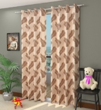 Hfi Homefab India 1 Piece Candy Polyester Long Door Curtain – 9 Feet, Brown