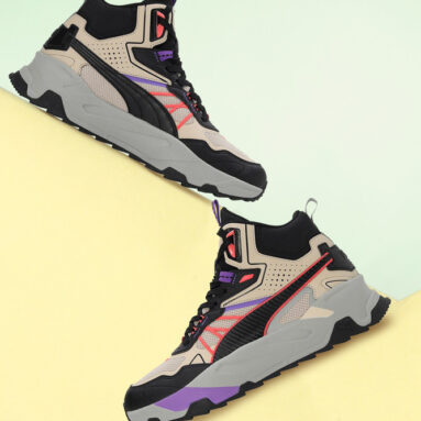 Puma Trinity Mid Hybrid Sneakers For Men(Beige , 8)