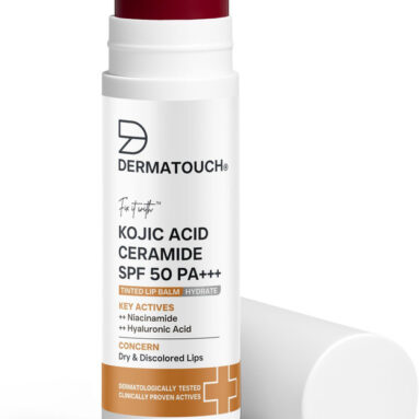 Dermatouch Kojic Acid Ceramide Spf 50 Pa+++ Cherry Red Lip Balm For Pigmented & Dry Lips Shea Butter(Pack Of: 1, 5 G)