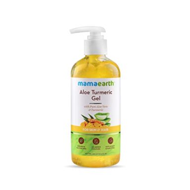 Mamaearth Aloe Turmeric Gel From 100% Pure Aloe Vera For Face, Skin & Hair With Turmeric & Vitamin E (300 Ml)