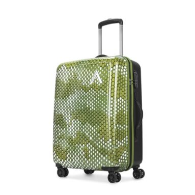 Aristocrat Medium Combat Check-In Trolley Bag, 63 Cm Hardside Luggage | 8 Wheels, Combination Lock | Polycarbonate | 5 Year International Warranty | Green