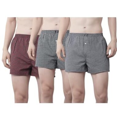 Dollar Pack Of 3 Cotton Checkered Men Boxer