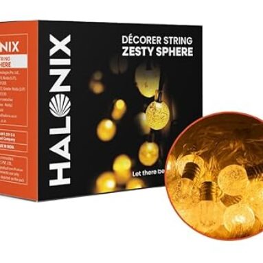 Halonix Decorer Zesty Sphere 15 Bright Led String Light | Diwali Light | Christmas Light | Wedding Light | Festive Lights For Home Decoration (Warm White, 4 Meters)