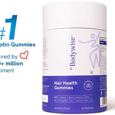 Be Bodywise 30Mcg Biotin Hair Gummies |Hair Vitamins For Hairfall Control | No Added Sugar(60 No)