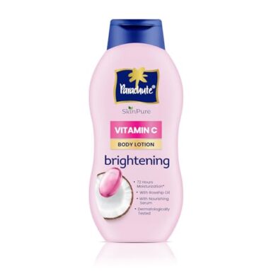 Parachute Skinpure Body Lotion With Vitamin C & Virgin Coconut Oil | Brightening Daily Moisturizer For Glowing Skin | Long-Lasting Hydration | Chemical-Free | Safe For All Skin Types | 400 Ml