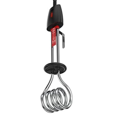 Gm Immersion Rod Water Heater With Bucket Guard 1000W 6 Amp Plug Superior Copper Element Heat Resistant Handle Nickel Plated Prevents Corrosion Double Isi Certified 1.6M Cord 2 Years Warranty